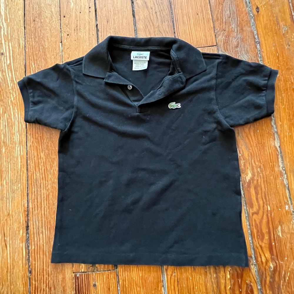 Lacoste - polo shirt - black, youth size 8